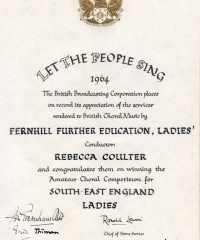 1964 Let the People Sing Certificate